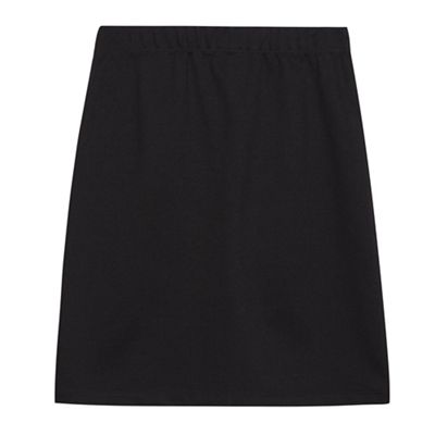 Girls' black stretchy school skirt